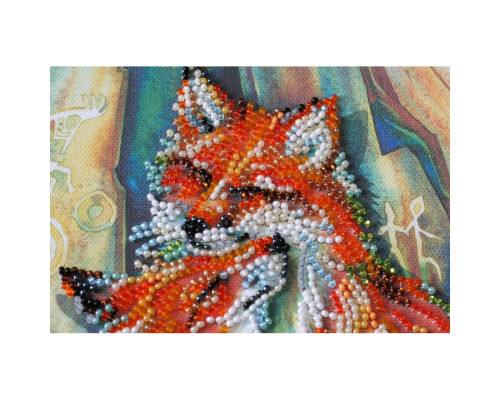 Набір-міді для вишивання бісером "Лисички" AMB-016 на натуральному полотні