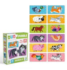 Детский пазл "ДУО-Животные-половинки" 300689, 24 элемента