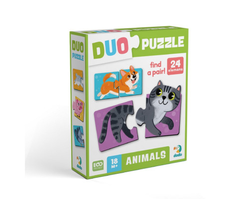Детский пазл "ДУО-Животные-половинки" 300689, 24 элемента