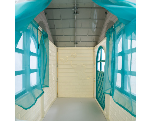 Игровой Домик со шторками Doloni Toys 02550/15 Бело-Бирюзовый