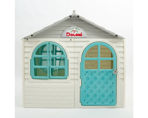 Игровой Домик со шторками Doloni Toys 02550/15 Бело-Бирюзовый