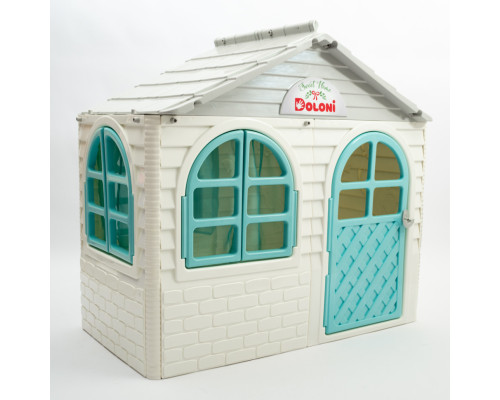 Игровой Домик со шторками Doloni Toys 02550/15 Бело-Бирюзовый