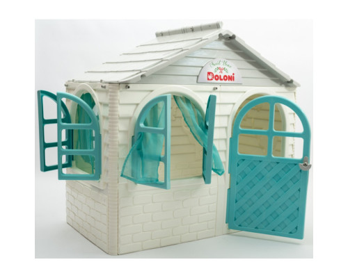 Игровой Домик со шторками Doloni Toys 02550/15 Бело-Бирюзовый