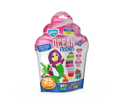 Набір для ліплення з повітряним пластиліном Air Clay 70159, 25 стиків Русалонька