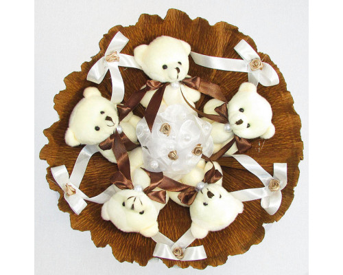 Букет из мягких игрушек 5 мишек 5287IT коричневый