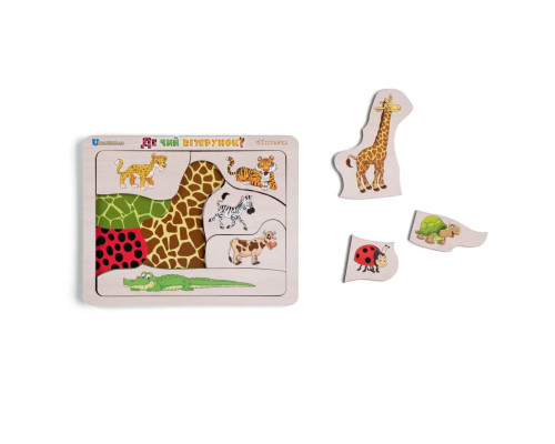 Деревянный пазл-вкладыш "Где? Чей узор?" Ubumblebees (ПСД074) PSD074 сортер