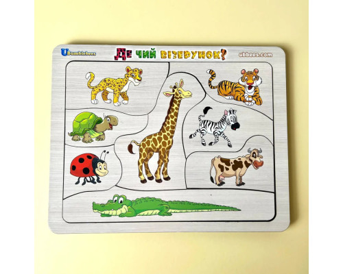 Деревянный пазл-вкладыш "Где? Чей узор?" Ubumblebees (ПСД074) PSD074 сортер