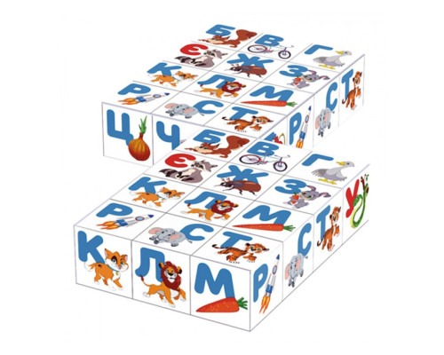 Дитячий розвиваючий набір кубиків "Абетка + Арифметика" 2728TXK 24 кубики