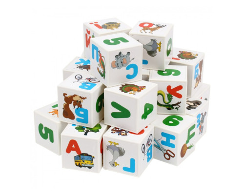 Дитячий розвиваючий набір кубиків "Абетка + Арифметика" 2728TXK 24 кубики