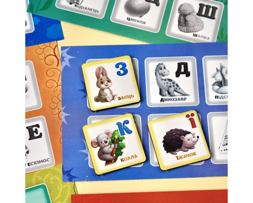 Настольная игра Лото "Азбука и цифры" (ПСД250) PSD250, 48 фишек