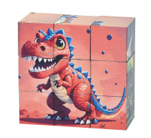 Дитячий магнітний кубік-пазл "Дракони-динозаври" CL325-1,  3 х 3