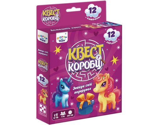 Настольная игра "Квест в коробке Единорожки" VT5902-01 инструкция 12 карточек с заданиями