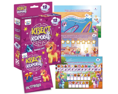 Настольная игра "Квест в коробке Единорожки" VT5902-01 инструкция 12 карточек с заданиями