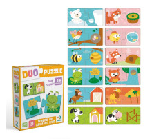 Дитячий пазл "ДУО-Звірята та їх домівки" 300690, 24 елемента