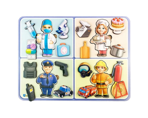 Настольная развивающая игра "Профессии" Ubumblebees (ПСФ160) PSF160 деревянная