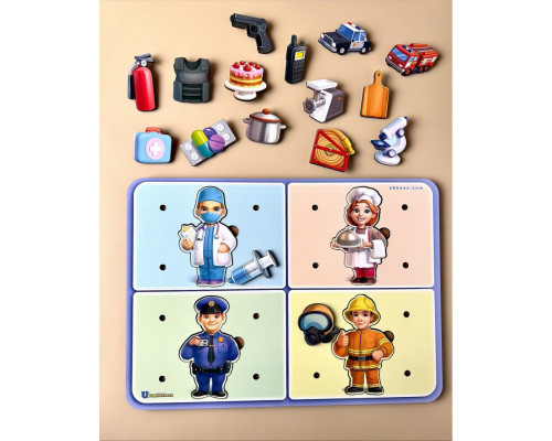 Настольная развивающая игра "Профессии" Ubumblebees (ПСФ160) PSF160 деревянная