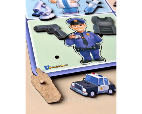 Настольная развивающая игра "Профессии" Ubumblebees (ПСФ160) PSF160 деревянная