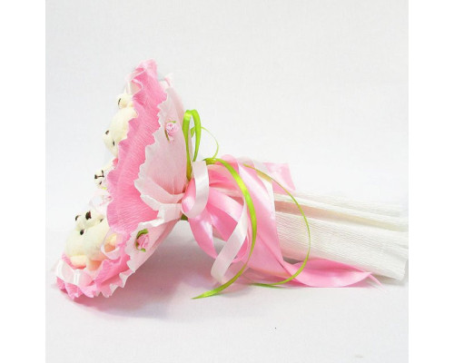 Букет из мягких игрушек 5 мишек 5288IT розовый