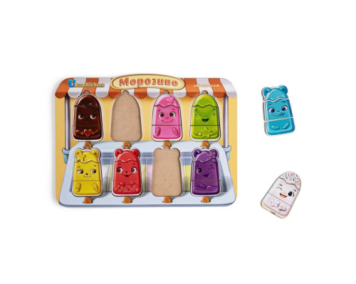 Деревянный пазл-вкладыш "Мороженое" Ubumblebees (ПСД076) PSD076 сортер