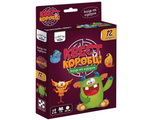 Настольная игра "Квест в коробке Монстры" VT5902-02 инструкция 12 карточек с заданиями