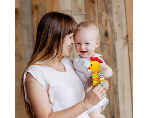 Игрушка мягконабивная «Погремушка Петушок» МС 010302-02