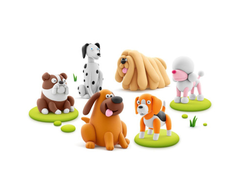 Детский меганабор пластилина "Собаки-друзья" Lipaka 15030-UA01 самостоятельно затвердевает