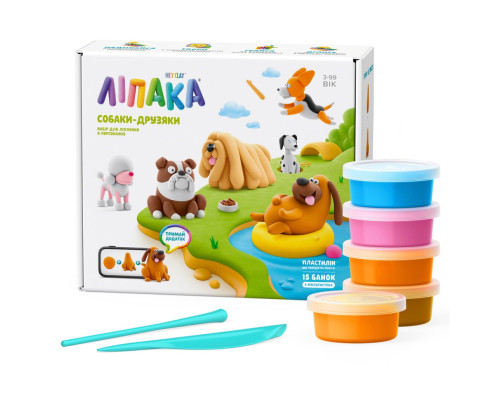 Детский меганабор пластилина "Собаки-друзья" Lipaka 15030-UA01 самостоятельно затвердевает