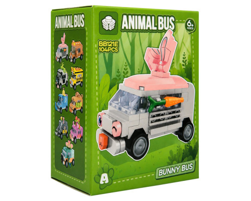 Дитячий конструктор Bunny Bus BB121E-A серії "Animal Bus", 104 деталі