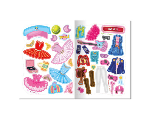 Книга-одягалка з наліпками "Girls’ hobbies" LS-03-02 серія "Dress Up"