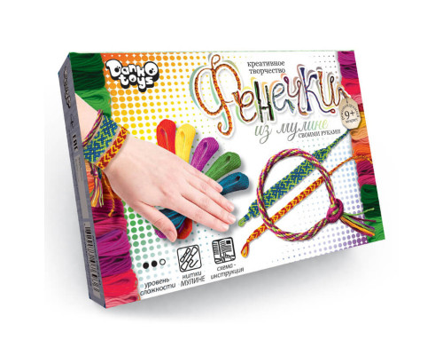 Набор креативного творчества "Фенечки" Danko Toys FIM-01-01-08 из мулине Вид 1