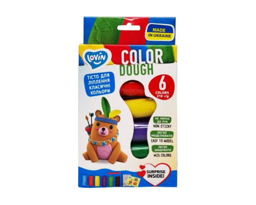 Набір тіста для ліплення "Color" ТМ Lovin 41175, 6 кольорів по 35 г