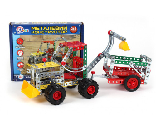 Конструктор металевий "Трактор з причепом", 265 деталей 4876TXK
