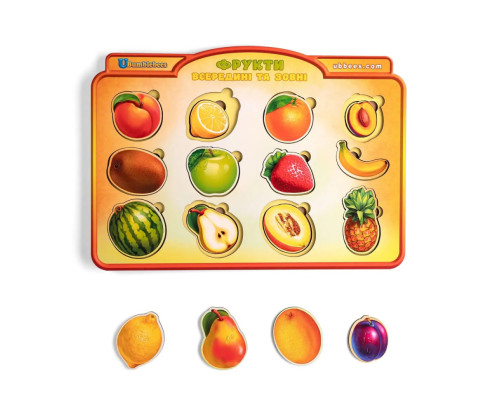 Деревянный пазл-вкладыш "Фрукты в разрезе" Ubumblebees (ПСД136) PSD136 сортер