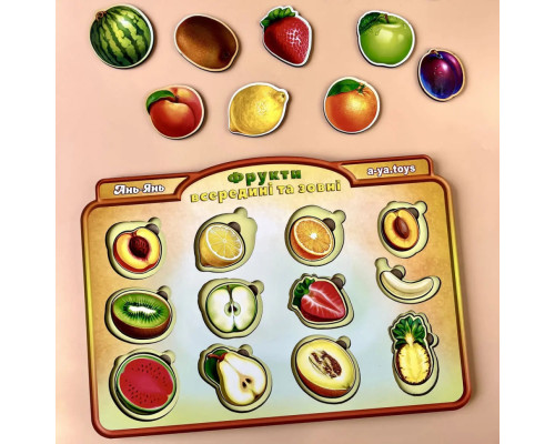 Деревянный пазл-вкладыш "Фрукты в разрезе" Ubumblebees (ПСД136) PSD136 сортер