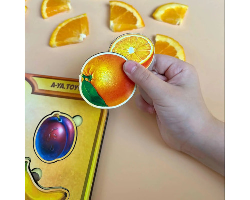 Деревянный пазл-вкладыш "Фрукты в разрезе" Ubumblebees (ПСД136) PSD136 сортер