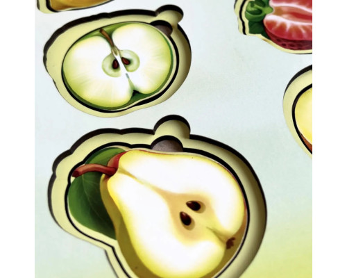 Деревянный пазл-вкладыш "Фрукты в разрезе" Ubumblebees (ПСД136) PSD136 сортер