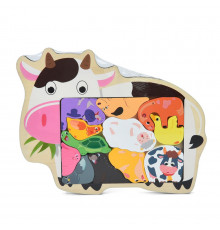 Дитячий дерев'яний пазл-вкладиш "Домашні тварини" MD 1500-5