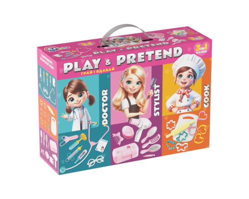 Детский игровой подарочный набор 3 в 1 "Play&pretend" 2277TXK врач, стилист, повар