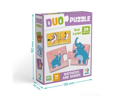 Детский пазл "ДУО-Мама и малыш" 300692, 24 элемента
