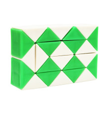 Головоломка Змейка Рубика IGR67(Green) маленькая 3,5x5,5 см, двухцветная