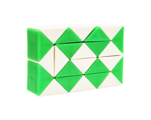 Головоломка Змейка Рубика IGR67(Green) маленькая 3,5x5,5 см, двухцветная