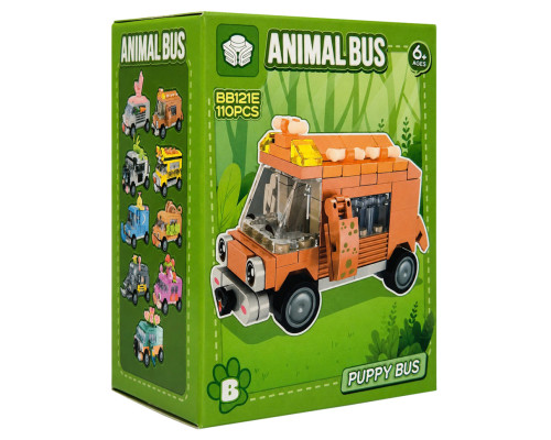 Дитячий конструктор Puppy Bus BB121E-B серії "Animal Bus", 110 деталей