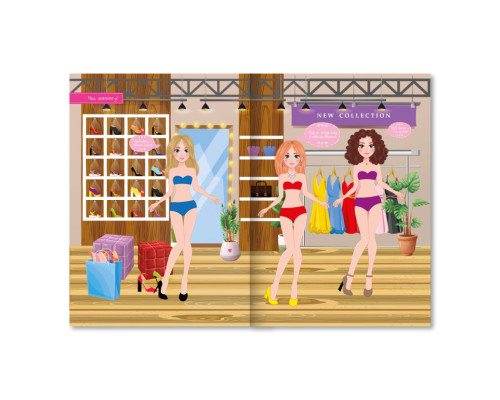 Книга-одягалка з наліпками "Stylish Girls" LS-03-03 серія "Dress Up"