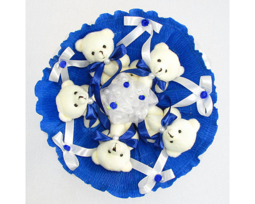 Букет из мягких игрушек 5 мишек 5290IT синий