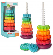 Дитяча розвиваюча іграшка "Пірамідка" 17403 кільця на спіралі 6 штук