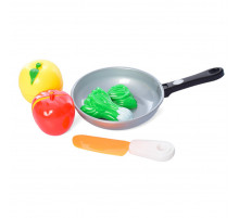 Игровой набор Продукты в сковородке 4013D-3 лимон, яблоко, латук