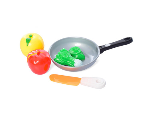Ігровий набір Продукти в сковорідці 4013D-3 лимон, яблуко, латук