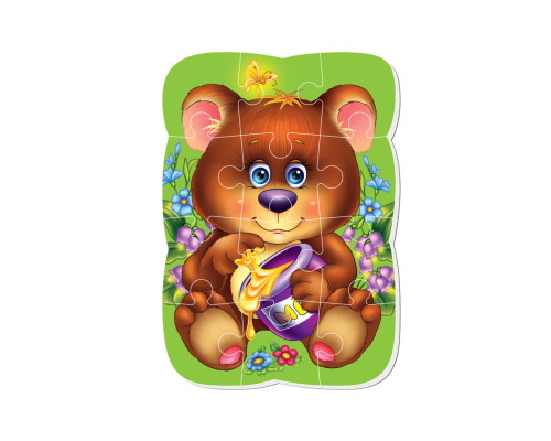 Магнитные пазлы Малыш сможет "Медвежонок" Vladi toys VT3301-04 А5, Укр