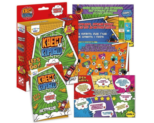 Настольная игра "Квест в коробке Комикс" VT5902-04 инструкция 12 карточек с заданиями