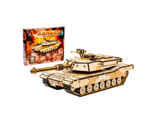 Дерев'яний 3D конструктор "Абрамс" Puz-00939, 187 деталей